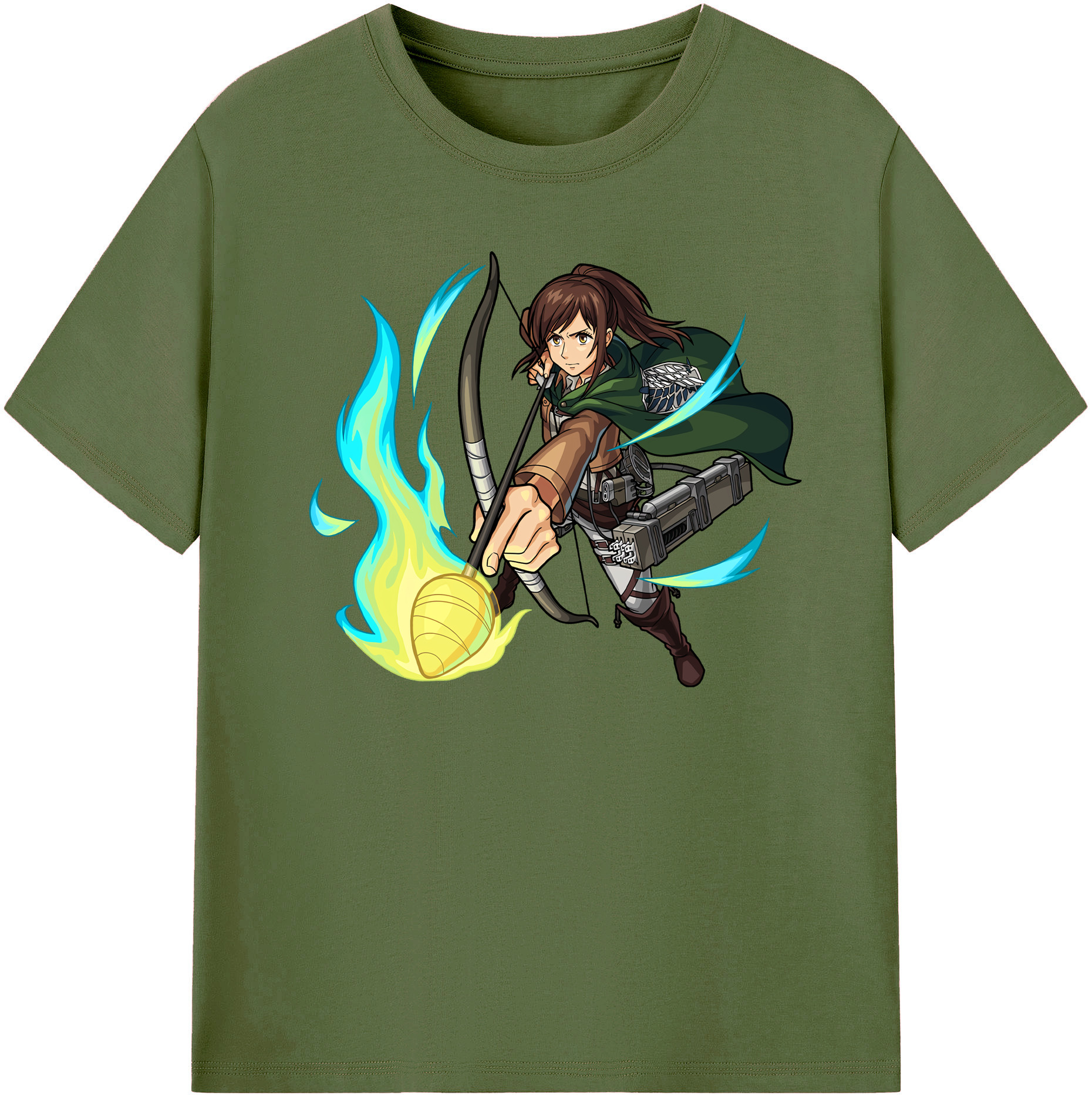 （画像用） 進撃の巨人 サシャ·ブラウス Attack on Titan Sasha Blaus 綿100％半袖Tシャツ（フロントプリント）